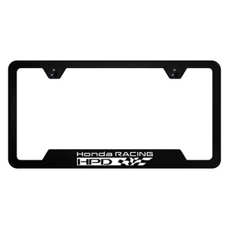 Autogold® - UV Printed Black License Plate Frame with Notched Honda Racing HPD Logo