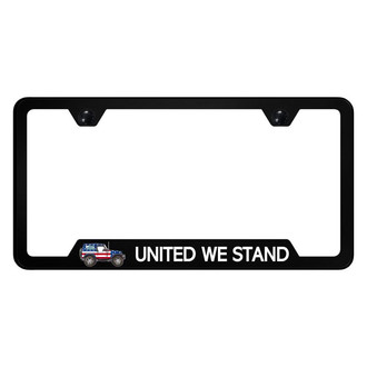 Autogold® - UV Printed Black License Plate Frame with Notched Jeep UWS Logo