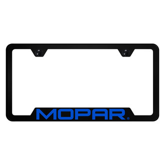 Autogold® - UV Printed Black License Plate Frame with Notched Mopar Logo