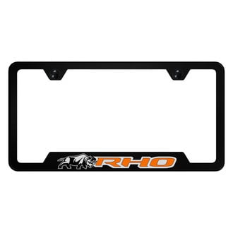 Autogold® - UV Printed Black License Plate Frame with RHO Rhino Logo