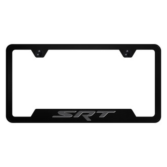 Autogold® - UV Printed Black License Plate Frame with Notched Ghost SRT Logo