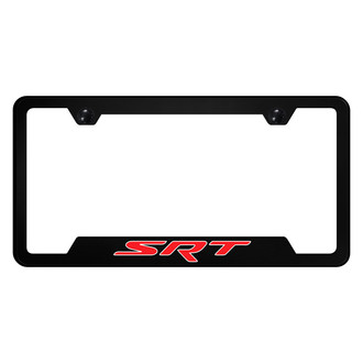 Autogold® - UV Printed Black License Plate Frame with Notched SRT Logo