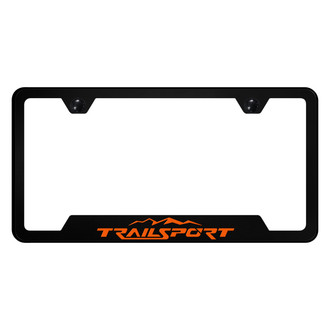 Autogold® - UV Printed Black License Plate Frame with Notched TrailSport Logo