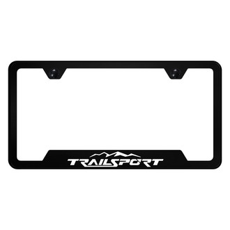 Autogold® - UV Printed Black License Plate Frame with Notched TrailSport Logo