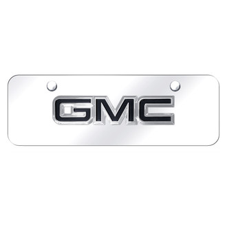 Autogold® - Chrome on Mirrored Mini Size License Plate with 3D Black GMC OEM Logo