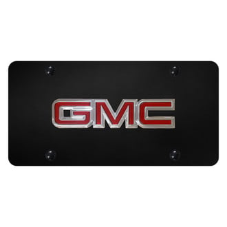 Autogold® - Black License Plate with 3D Chrome GMC OEM Logo