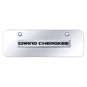 Autogold® - Chrome Mini Size License Plate with 3D Chrome Grand Cherokee Logo