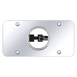 Autogold® - Chrome License Plate with 3D Chrome H2 Emblem