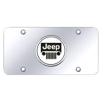 Autogold® - Chrome License Plate with 3D Chrome Jeep Emblem