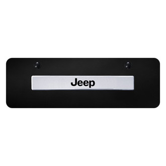 Autogold® - Black Mini Size License Plate with 3D Chrome Jeep Logo