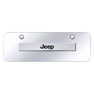 Autogold® - Chrome Mini Size License Plate with 3D Chrome Jeep Logo