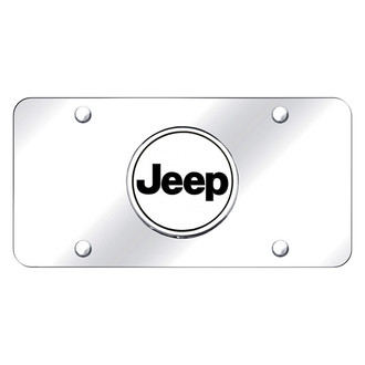 Autogold® - Chrome License Plate with OEM Style Chrome Jeep Logo