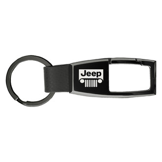 Autogold® - Jeep Grill Premier Carabiner Black Pearl Key Chain