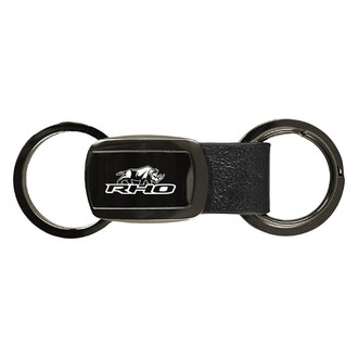 Autogold® - RHO Stacked Gun Metal Leather Key Chain