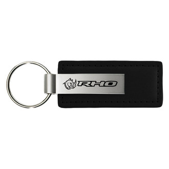 Autogold® - RHO Head Black Leather Key Chain