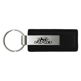 Autogold® - RHO Stacked Black Leather Key Chain