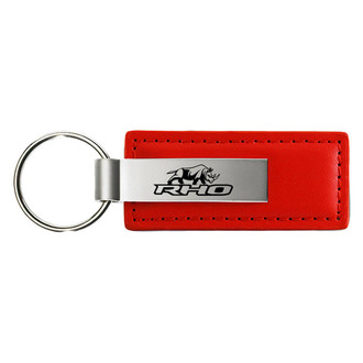 Autogold® - RHO Stacked Red Leather Key Chain