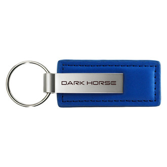 Autogold® - Mustang Dark Horse Blue Leather Key Chain