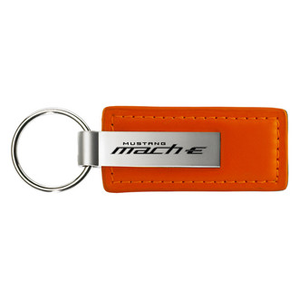 Autogold® - Mach-E Orange Leather Key Chain