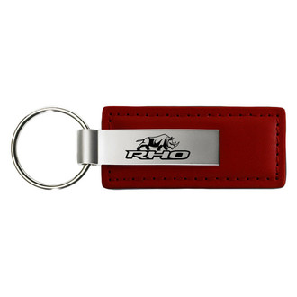 Autogold® - RHO Stacked Burgundy Leather Key Chain