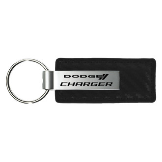Autogold® - Charger Black Carbon Fiber Leather Key Chain
