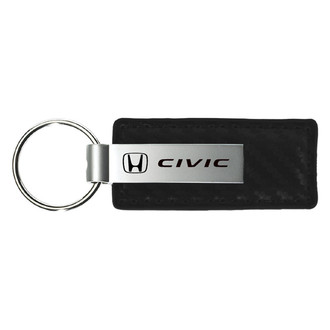 Autogold® - Civic Black Carbon Fiber Leather Key Chain
