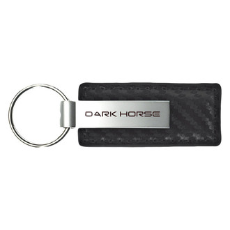 Autogold® - Mustang Dark Horse Black Carbon Fiber Leather Key Chain