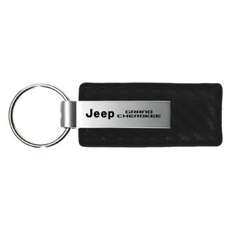 Autogold® - Grand Cherokee Black Carbon Fiber Leather Key Chain