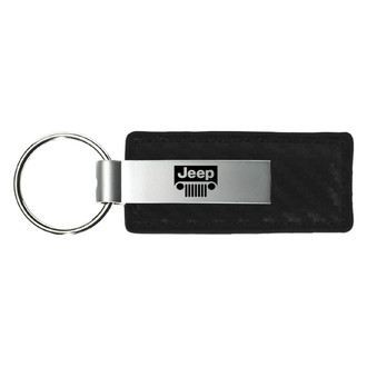 Autogold® - Jeep Grille Carbon Fiber Leather Key Chain