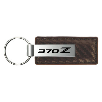 Autogold® - 370Z Logo Taupe Carbon Fiber Leather Key Chain