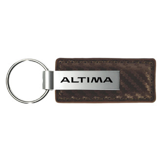 Autogold® - Altima Logo Taupe Carbon Fiber Leather Key Chain