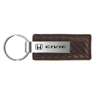 Autogold® - Civic Taupe Carbon Fiber Leather Key Chain