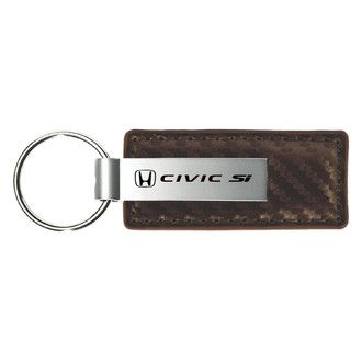 Autogold® - Civic SI Taupe Carbon Fiber Leather Key Chain