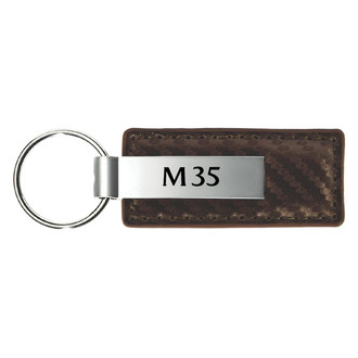 Autogold® - M35 Logo Taupe Carbon Fiber Leather Key Chain