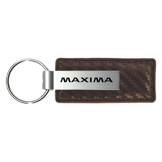 Autogold® - Maxima Logo Taupe Carbon Fiber Leather Key Chain