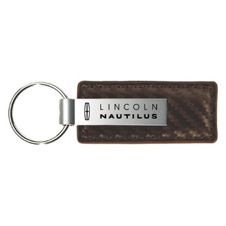 Autogold® - Nautilus Logo Taupe Carbon Fiber Leather Key Chain