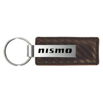 Autogold® - Nismo Logo Taupe Carbon Fiber Leather Key Chain