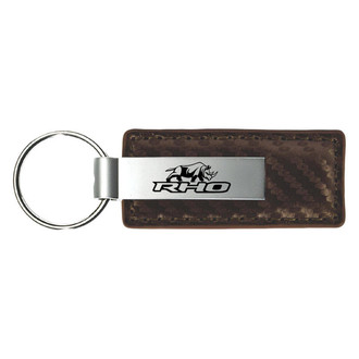 Autogold® - RHO Stacked Taupe Carbon Fiber Leather Key Chain