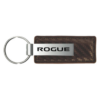 Autogold® - Rogue Logo Taupe Carbon Fiber Leather Key Chain