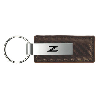 Autogold® - Z (New) Logo Taupe Carbon Fiber Leather Key Chain