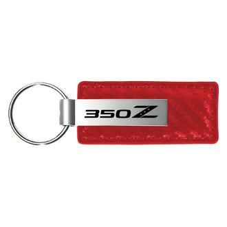 Autogold® - 350Z Logo Red Carbon Fiber Leather Key Chain