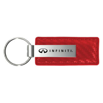 Autogold® - Infiniti Logo Red Carbon Fiber Leather Key Chain
