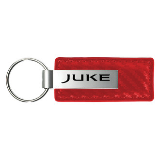 Autogold® - Juke Logo Red Carbon Fiber Leather Key Chain