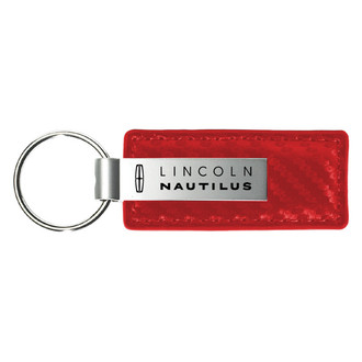 Autogold® - Nautilus Logo Red Carbon Fiber Leather Key Chain