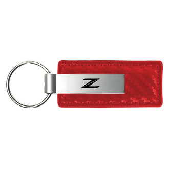 Autogold® - Z (New) Logo Red Carbon Fiber Leather Key Chain