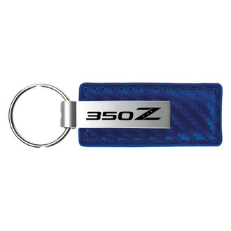 Autogold® - 350Z Logo Blue Carbon Fiber Leather Key Chain