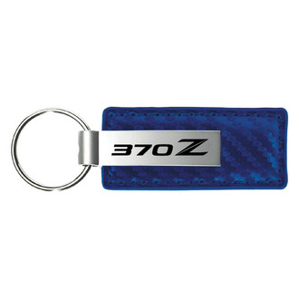 Autogold® - 370Z Logo Blue Carbon Fiber Leather Key Chain