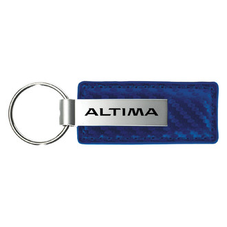 Autogold® - Altima Logo Blue Carbon Fiber Leather Key Chain