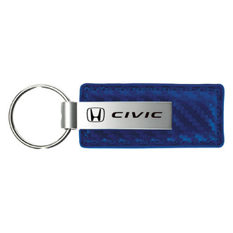Autogold® - Civic Blue Carbon Fiber Leather Key Chain