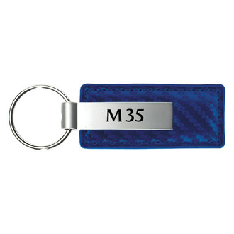Autogold® - M35 Logo Blue Carbon Fiber Leather Key Chain